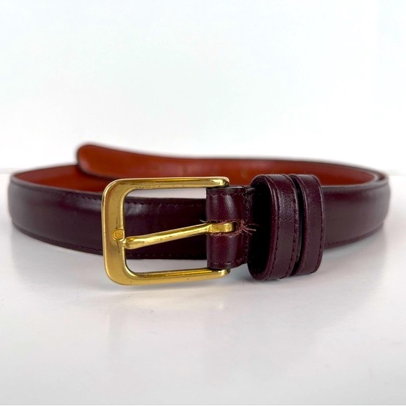 Coach Other - Coach 5700 Belt Burgundy Burnished Cowhide Solid Brass Buckle 38” 95cm